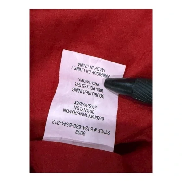 Laura Plus Petites Skirt Womens 20 Petite Red Pencil Lined Stretch Back Zip - Picture 5 of 7